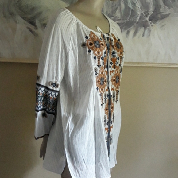 Johnny Was women’s Amika Peasant boho Blouse size Small - Picture 11 of 14